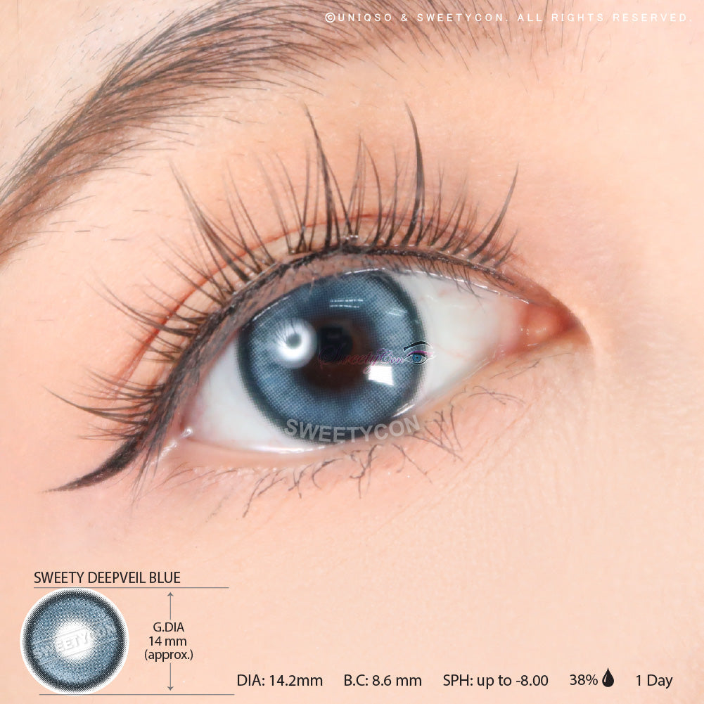 1 Day Sweety Deepveil Blue (2 or 10 lenses/pack)-Colored Contacts-UNIQSO UK