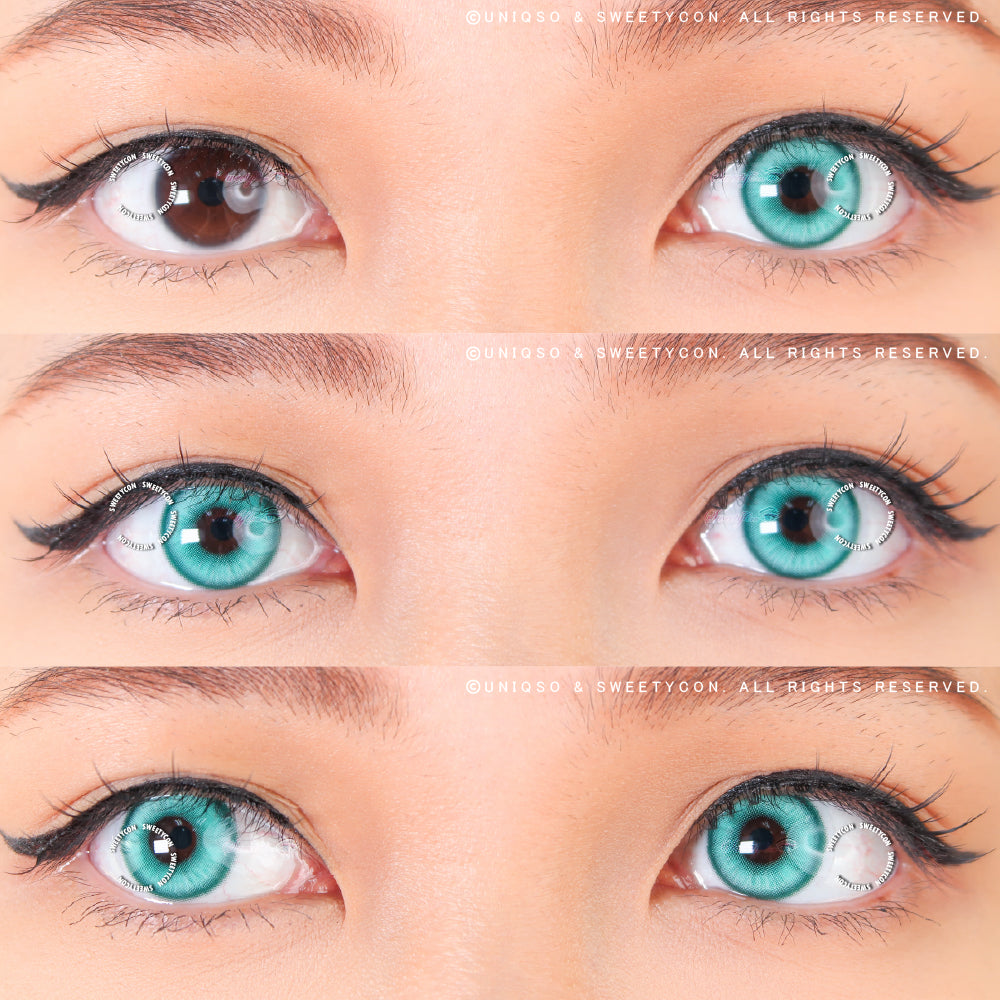 1 Day Sweety Star Tears Cyan Green (2 or 10 lenses/pack)-Colored Contacts-UNIQSO UK