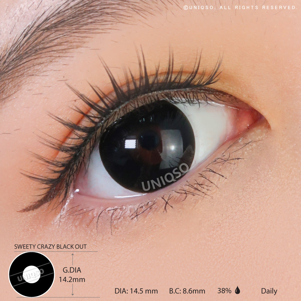 Sweety Crazy Black Out (1 lens/pack)-Crazy Contacts-UNIQSO