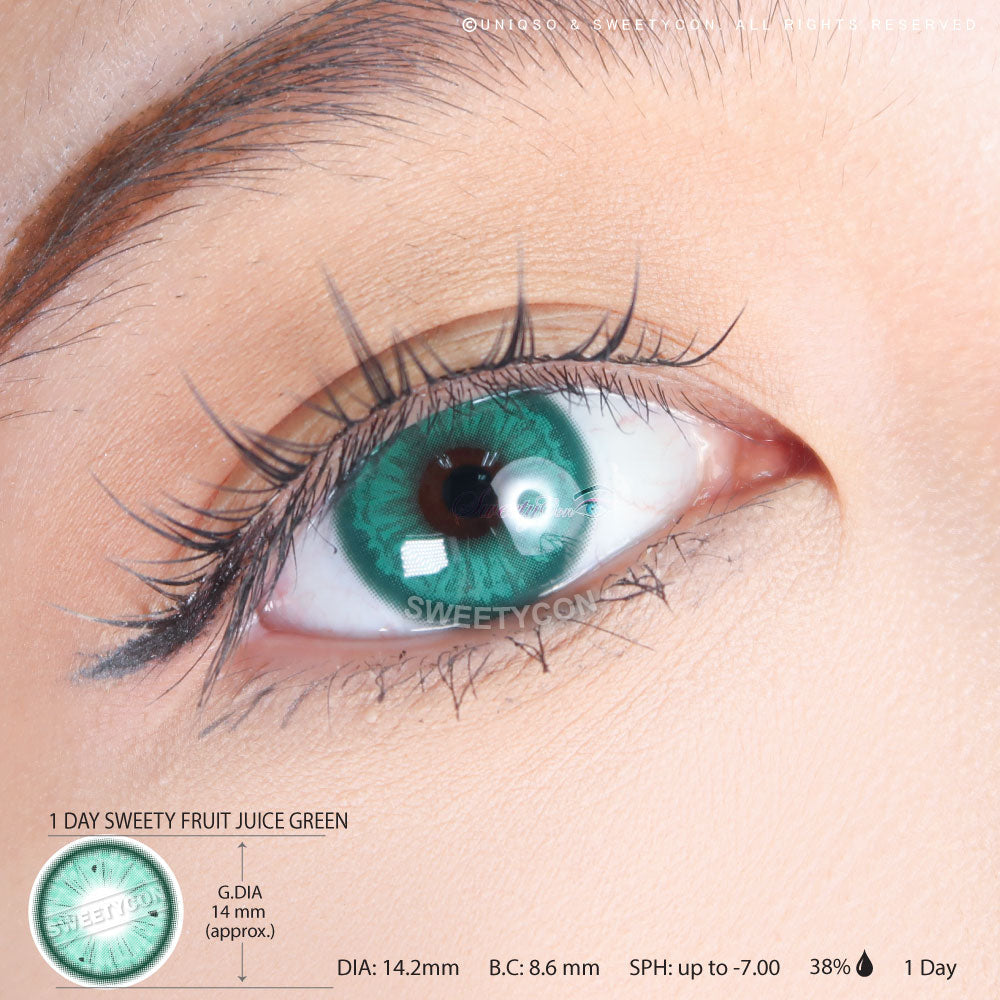 1 Day Sweety Fruit Juice Green (2 or 10 lenses/pack)-Colored Contacts-UNIQSO