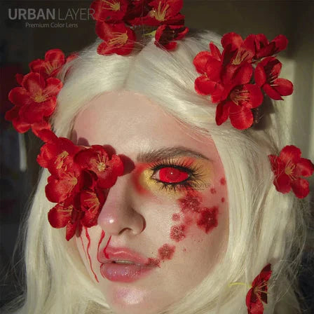 Sweety Crimson Red Mesh Sclera Contacts (1 lens/pack)-Sclera Contacts-UNIQSO UK