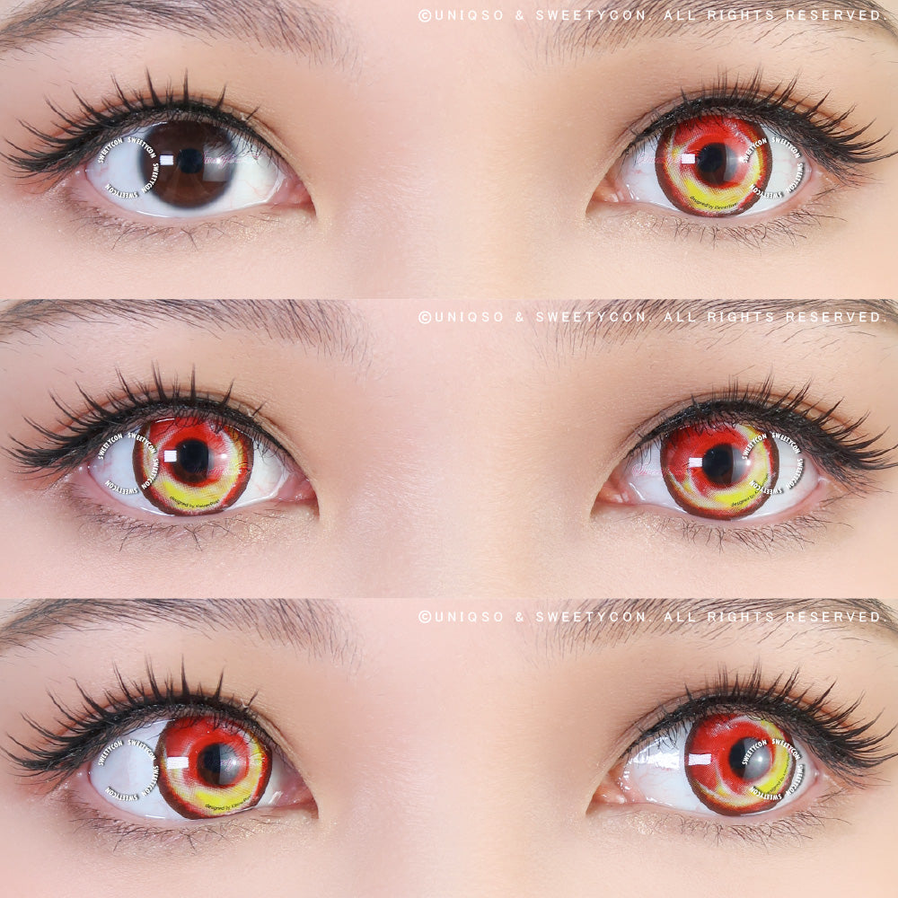Anime Fire by KleinerPixel (1 lens/pack)-Colored Contacts-UNIQSO UK