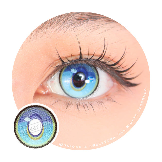 Sweety x Eyesinger Crystal Diamond Aqua (2 lenses/pack)-Colored Contacts-UNIQSO UK