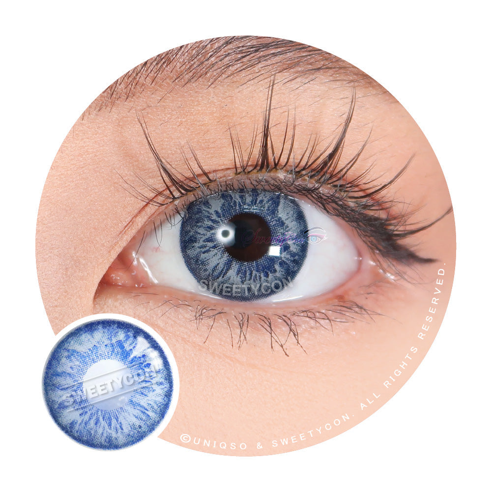 Sweety Blossom Blue Margarita (1 lens/pack)-Colored Contacts-UNIQSO