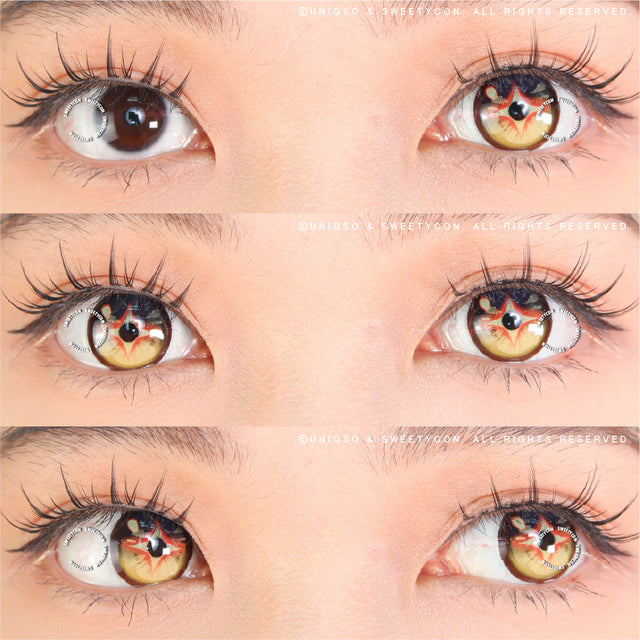 Sweety x Eyesinger Amber Star Crest (2 lenses/pack)-Colored Contacts-UNIQSO UK