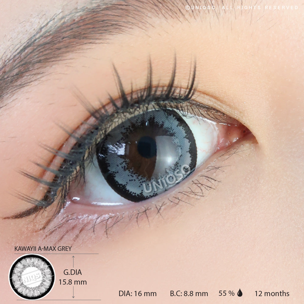 Kawayii A-Max Grey (1 lens/pack)-Colored Contacts-UNIQSO UK