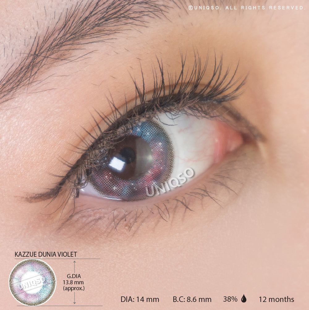 Kazzue Dunia Violet (1 lens/pack)-Colored Contacts-UNIQSO UK