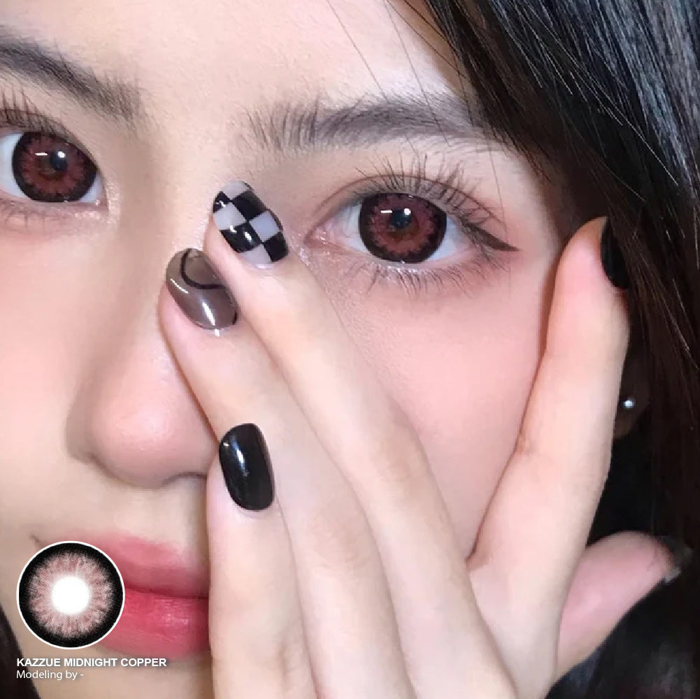 Kazzue Midnight Copper (1 lens/pack)-Colored Contacts-UNIQSO UK