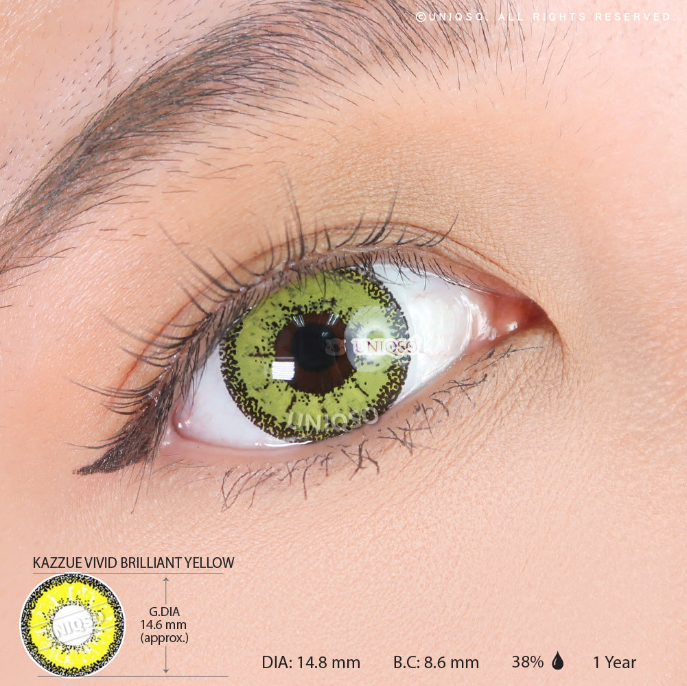 Kazzue Vivid Brilliant Yellow (1 lens/pack)-Colored Contacts-UNIQSO UK