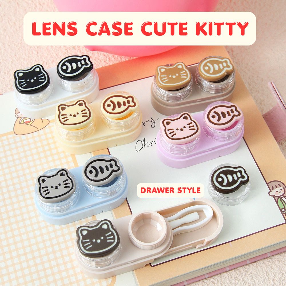 Lens Case Travel Kit - Cute Kitty-Lens Case-UNIQSO UK