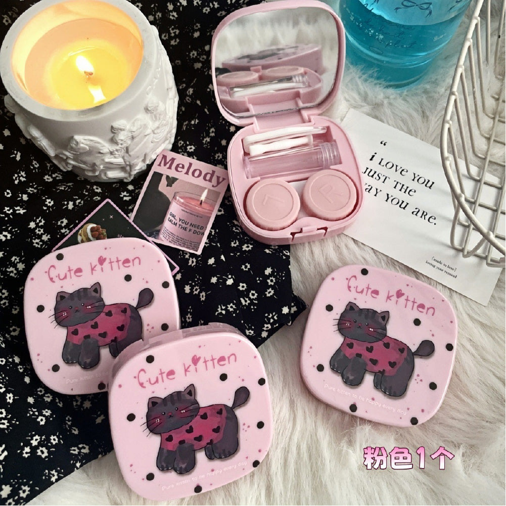 Lens Case Travel Kit - Happy Cute Kitten-Lens Case-UNIQSO UK