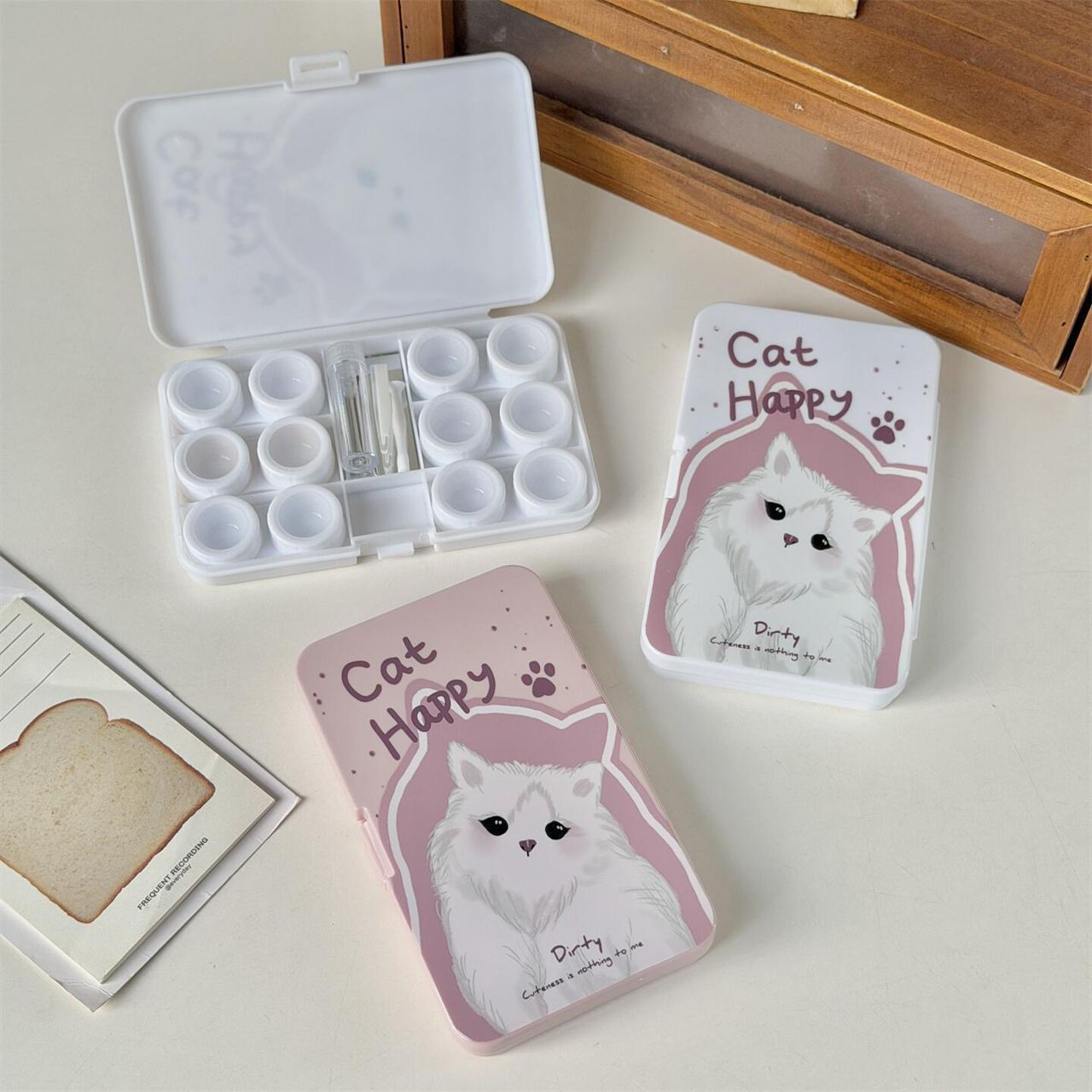 Lens Case Travel Kit - Happy Kitty-Lens Case-UNIQSO UK