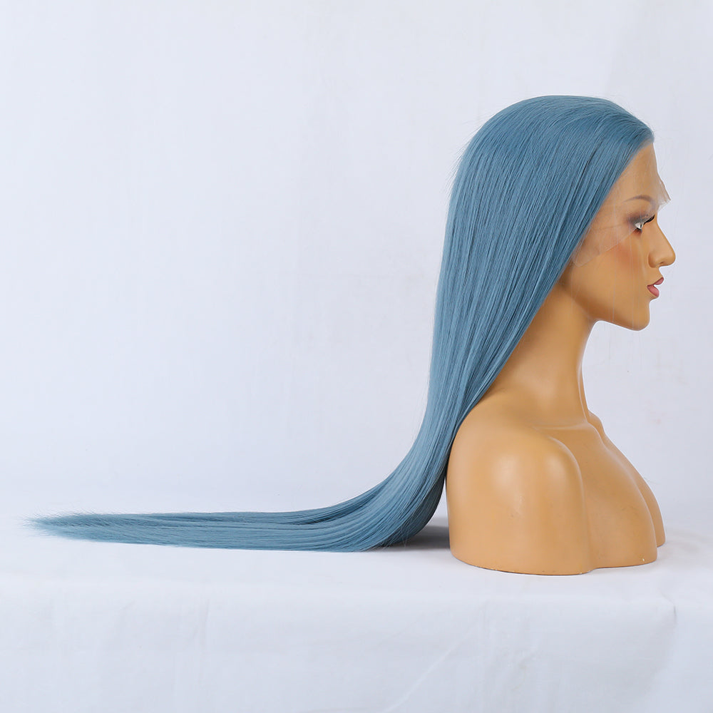 Premium Wig - Charming Victoria Long Straight Blue Hair Wigs-Lace Front Wig-UNIQSO UK