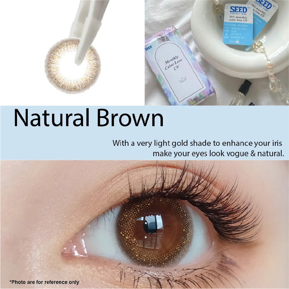 SEED Monthly Color Lens UV - Natural Bown-Colored Contacts-UNIQSO UK