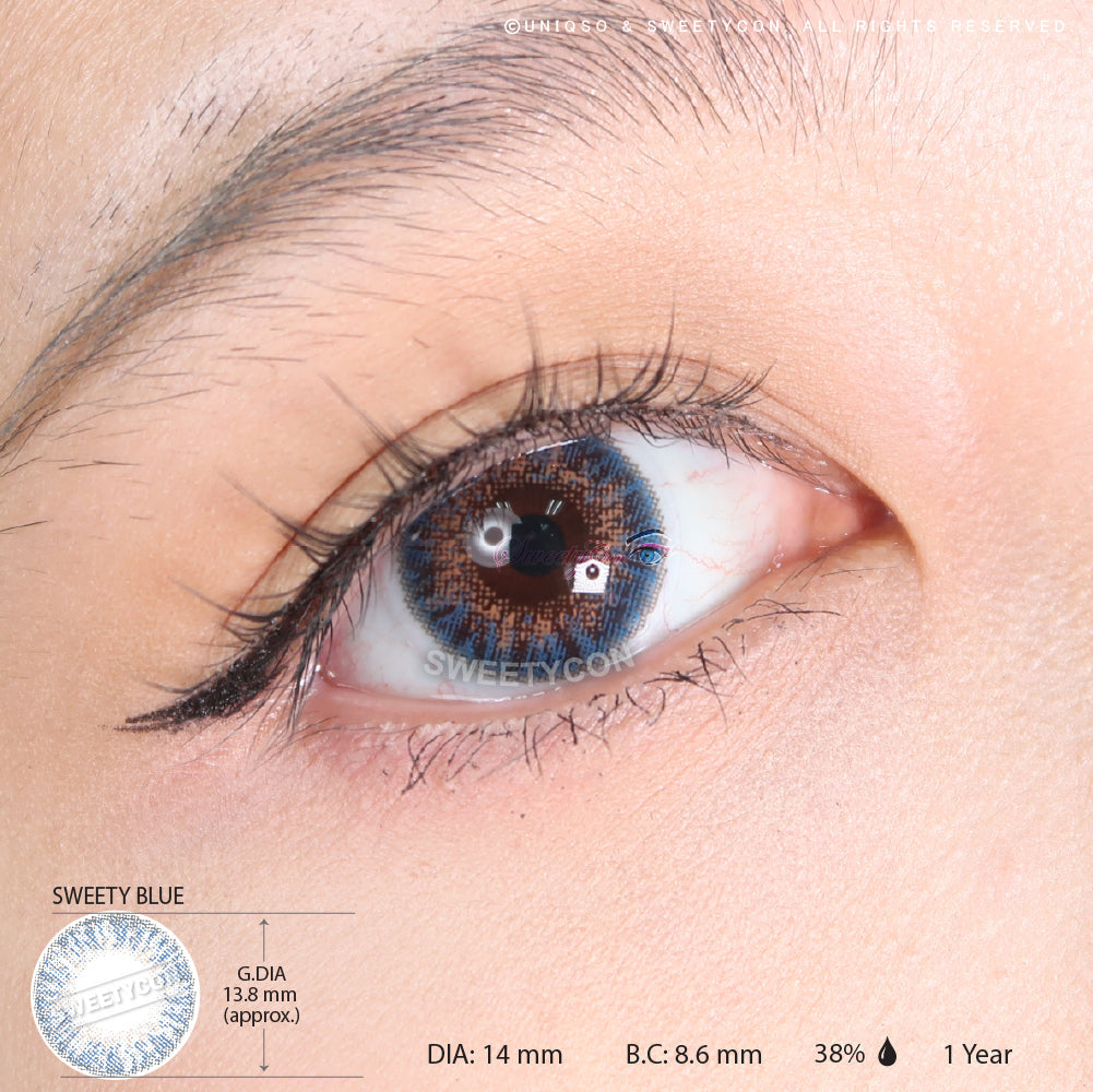 Sweety 3 Tones Blue Hazel (1 lens/pack)-Colored Contacts-UNIQSO UK