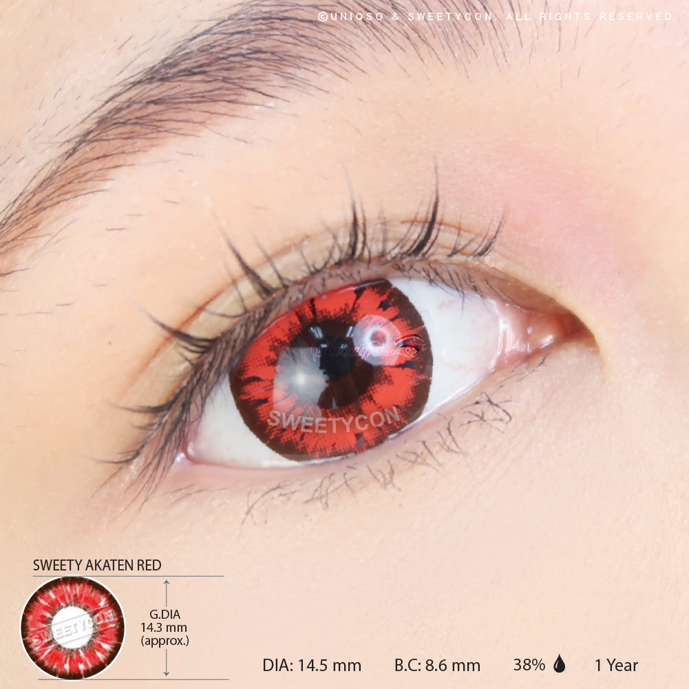 Sweety Akaten Red (1 lens/pack)-Colored Contacts-UNIQSO UK