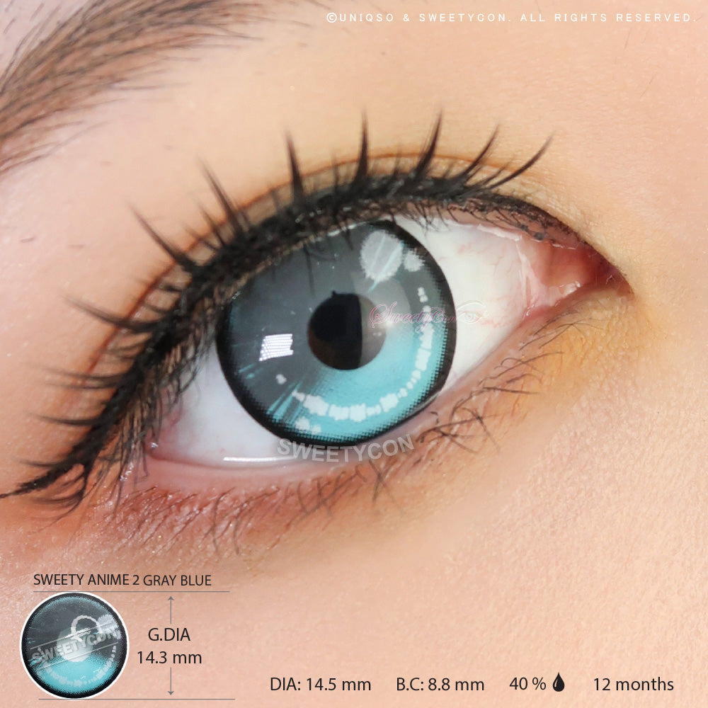 Sweety Anime 2 Gray Blue (1 lens/pack)-Colored Contacts-UNIQSO UK