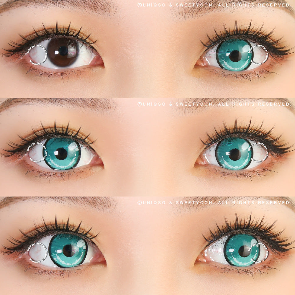 Sweety Anime 2 Teal Green (1 lens/pack)-Colored Contacts-UNIQSO UK
