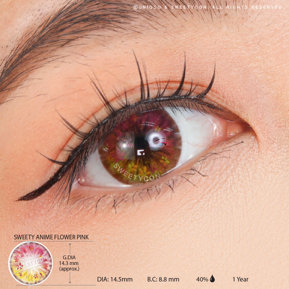Sweety Anime Flower Pink (1 lens/pack)-Colored Contacts-UNIQSO UK