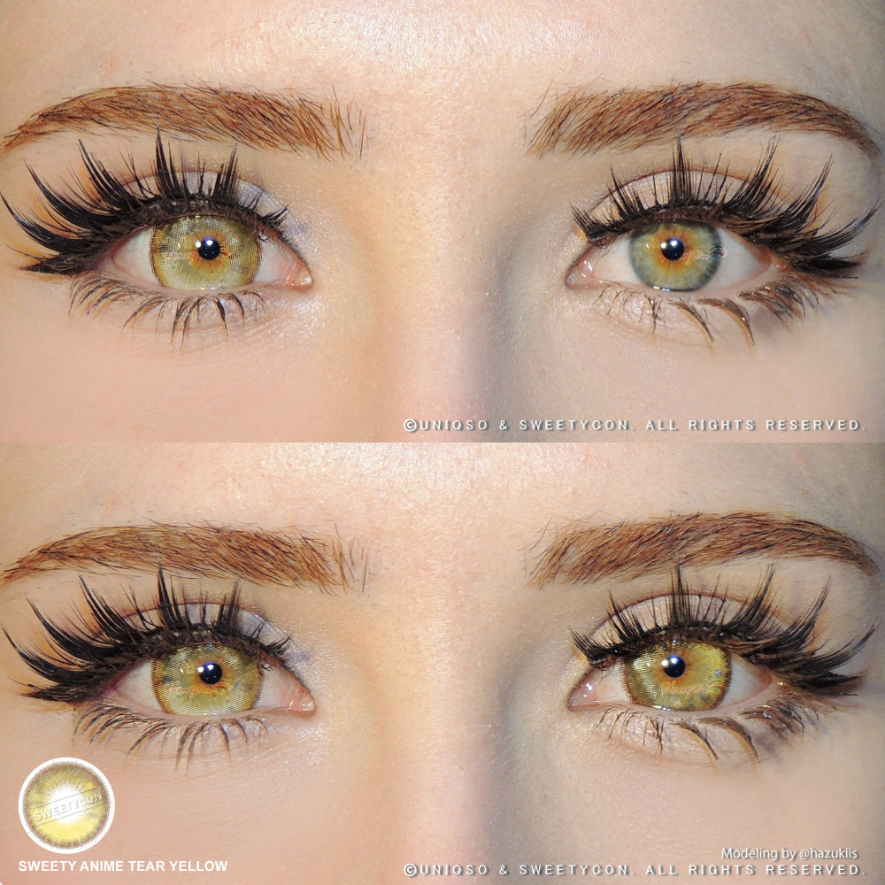 Sweety Anime Tear Yellow (1 lens/pack)-Colored Contacts-UNIQSO UK