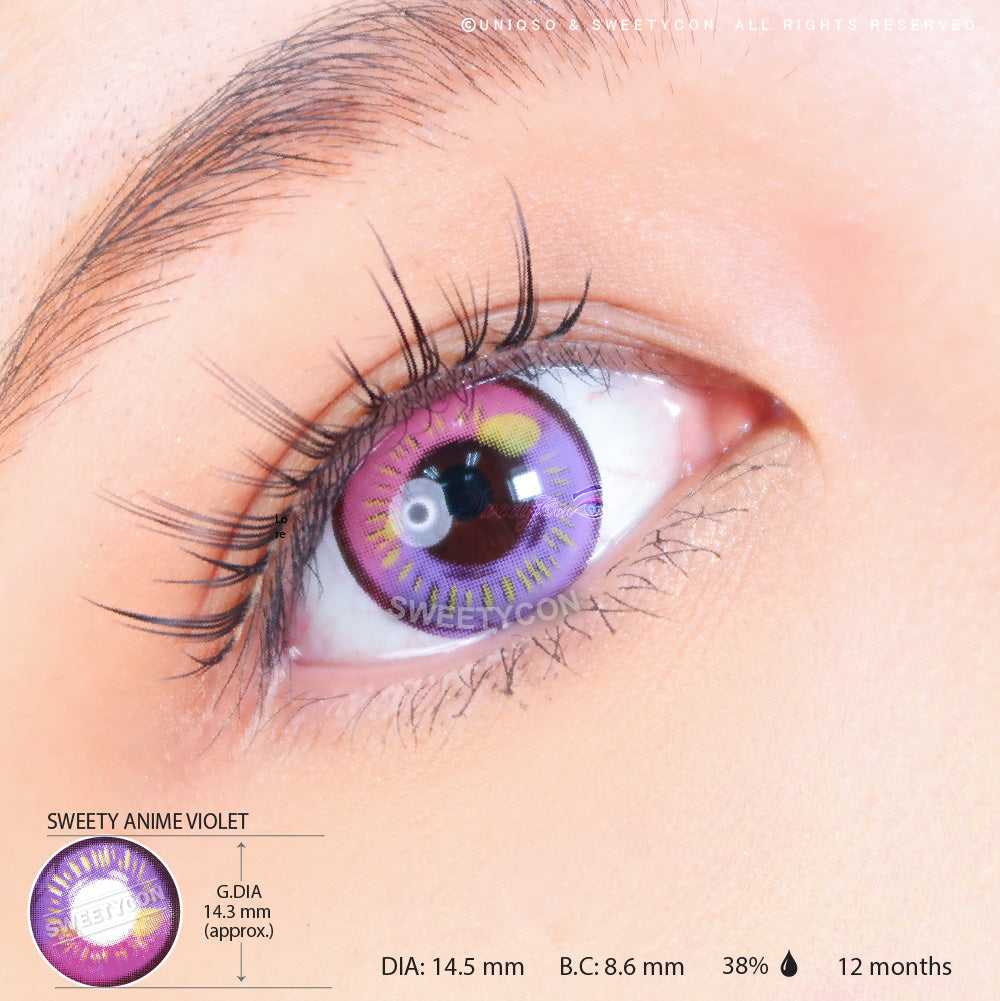 Sweety Anime Violet (1 lens/pack)-Colored Contacts-UNIQSO UK