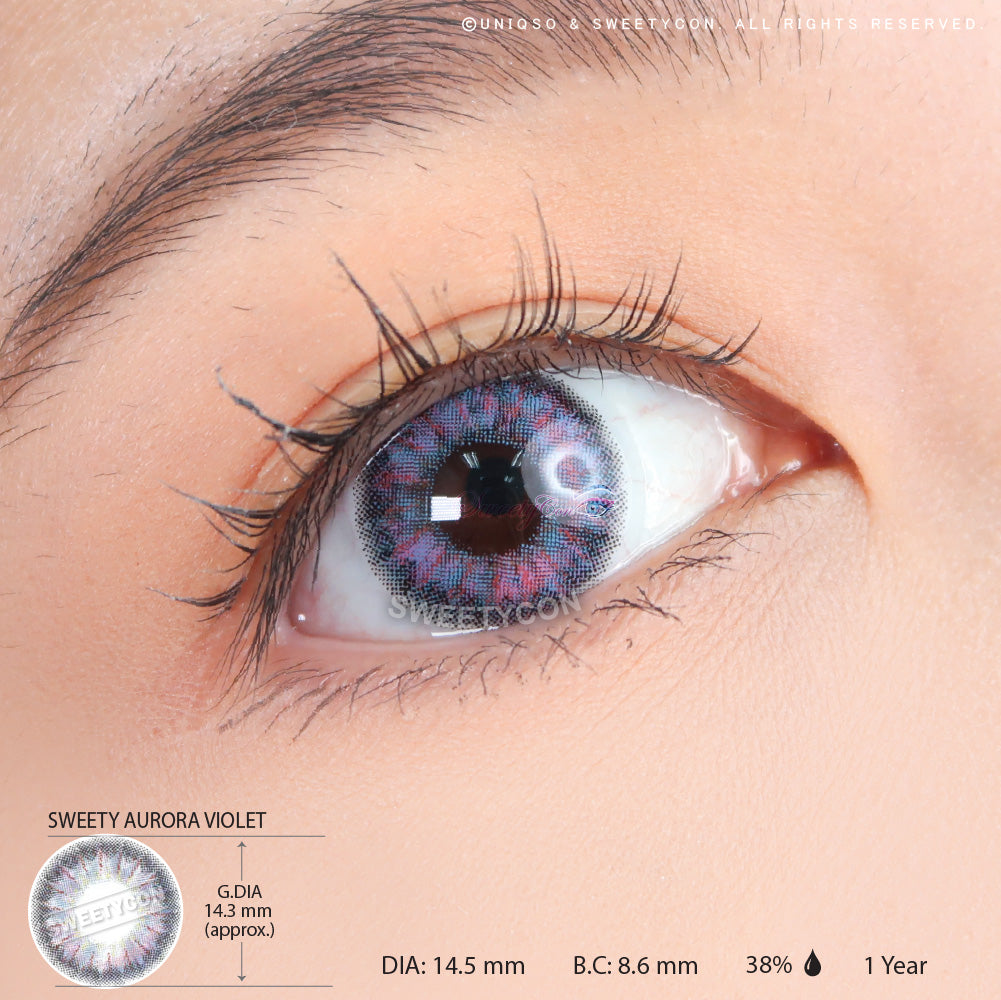 Sweety Aurora Violet (1 lens/pack)-Colored Contacts-UNIQSO UK