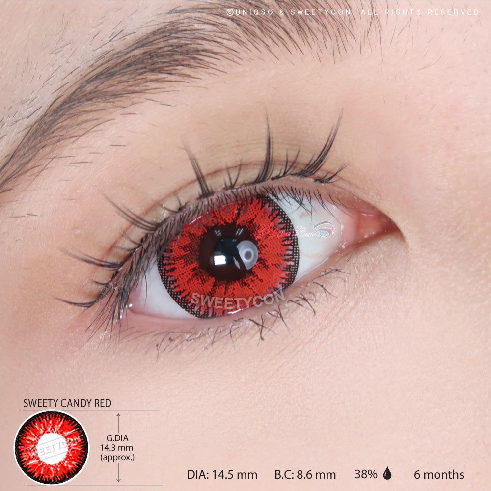Sweety Candy Red (1 lens/pack)-Colored Contacts-UNIQSO UK