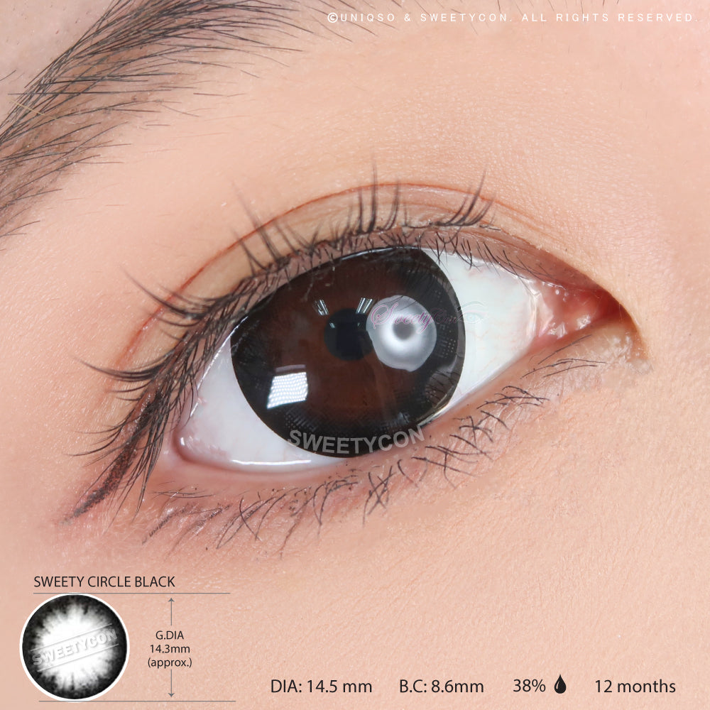 Sweety Circle Black (1 lens/pack)-Colored Contacts-UNIQSO UK
