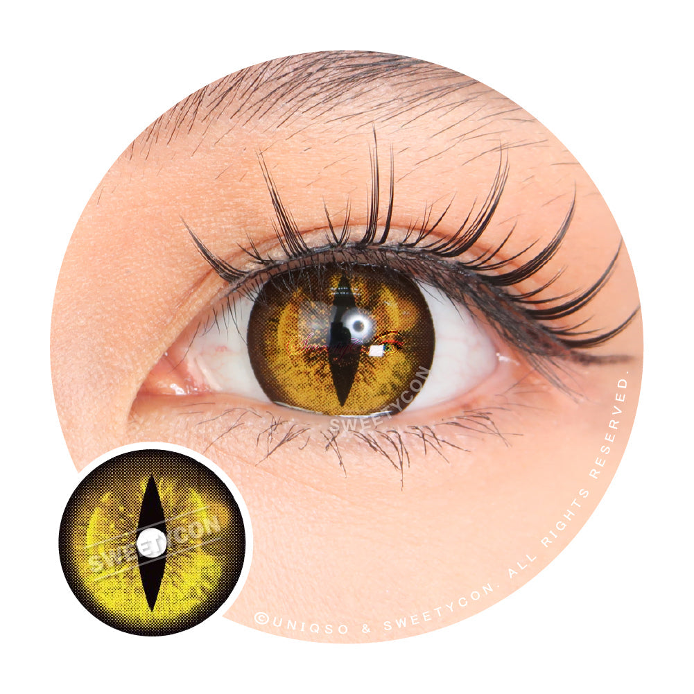 Sweety Crazy Gold Demon Eye / Cat Eye (New) (1 lens/pack)-Crazy Contacts-UNIQSO UK