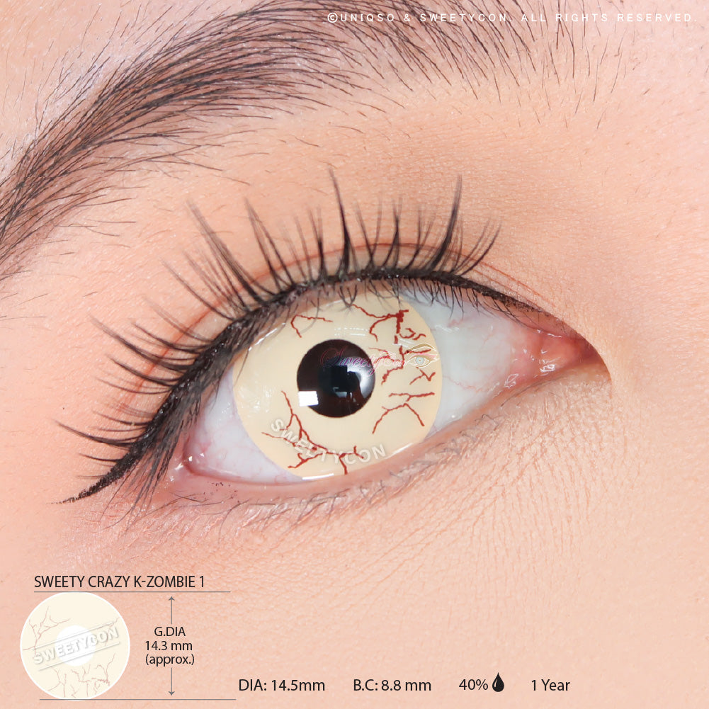 Sweety Crazy K-Zombie 1 (1 lens/pack)-Crazy Contacts-UNIQSO UK