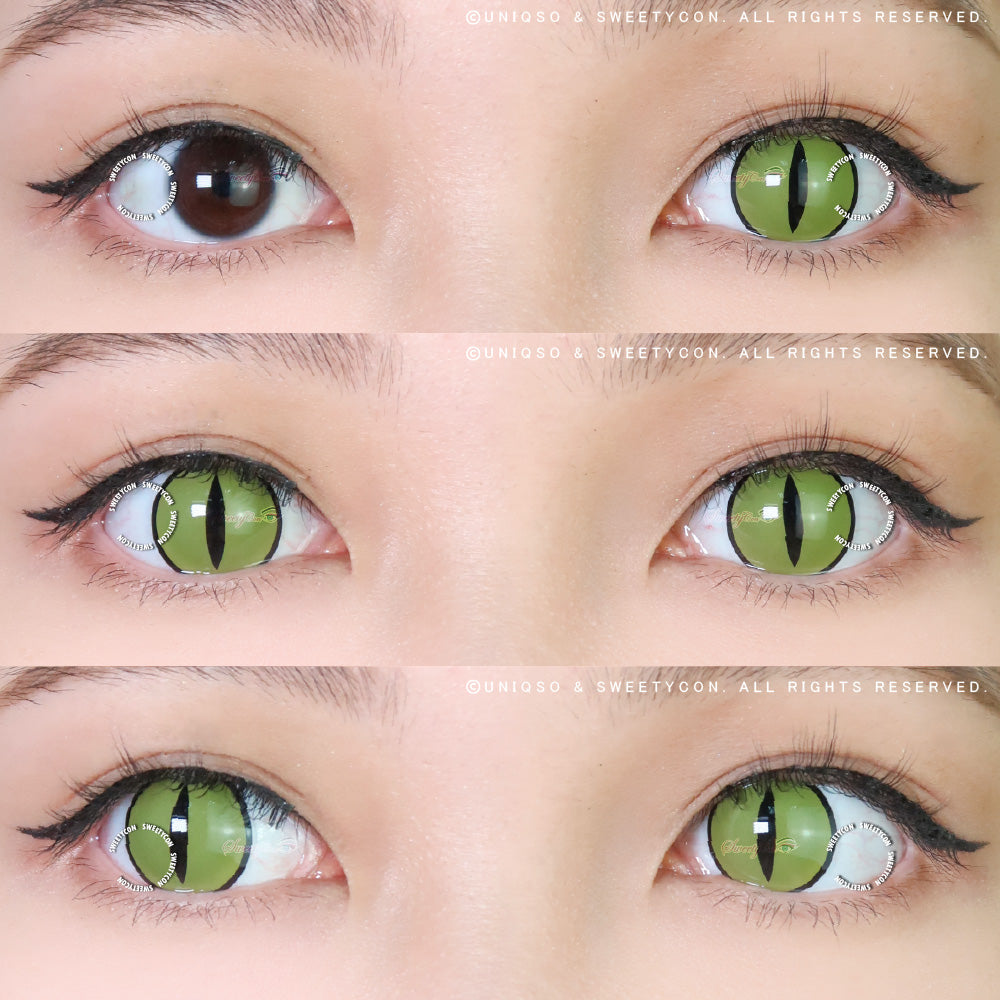 Sweety Crazy Lens Yellow Demon Eye Black Slit (1 lens/pack)-Colored Contacts-UNIQSO UK