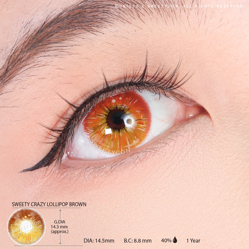 Sweety Crazy Lollipop Brown (1 lens/pack)-Colored Contacts-UNIQSO UK