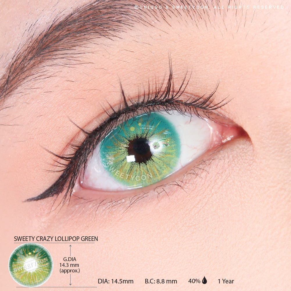 Sweety Crazy Lollipop Green (1 lens/pack)-Colored Contacts-UNIQSO UK