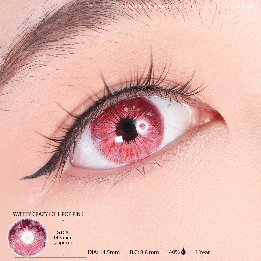 Sweety Crazy Lollipop Pink (1 lens/pack)-Colored Contacts-UNIQSO UK