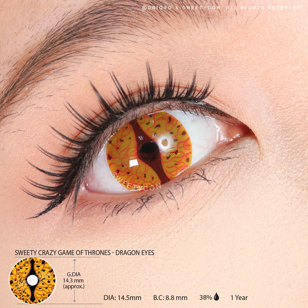 Sweety Crazy Orange Dragon Eyes (1 lens/pack)-Crazy Contacts-UNIQSO UK