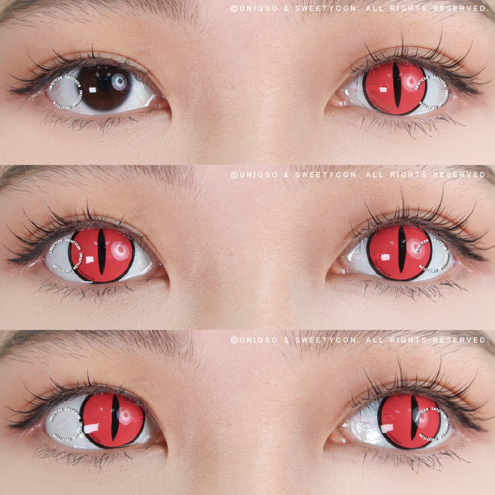 Sweety Crazy Pink Demon Eye / Cat Eye (1 lens/pack)-Crazy Contacts-UNIQSO UK