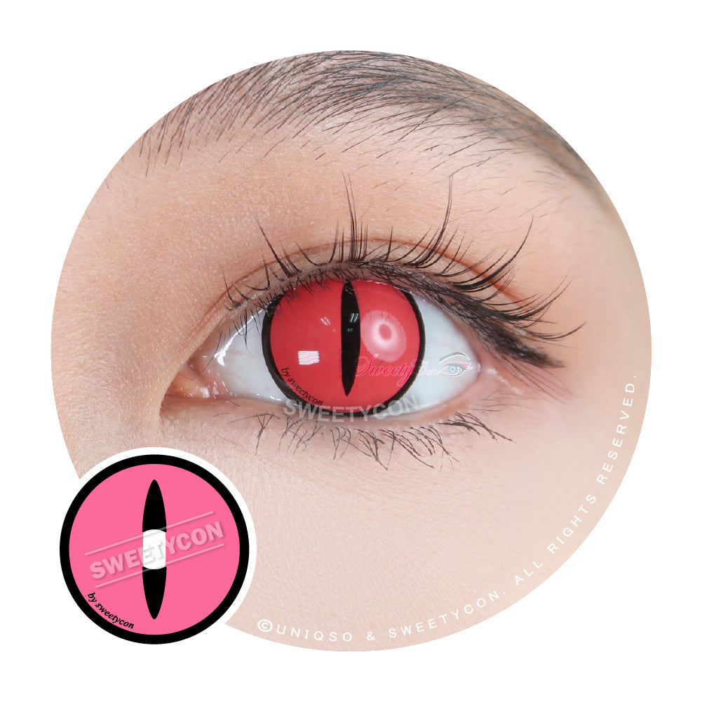 Sweety Crazy Pink Demon Eye / Cat Eye (1 lens/pack)-Crazy Contacts-UNIQSO UK