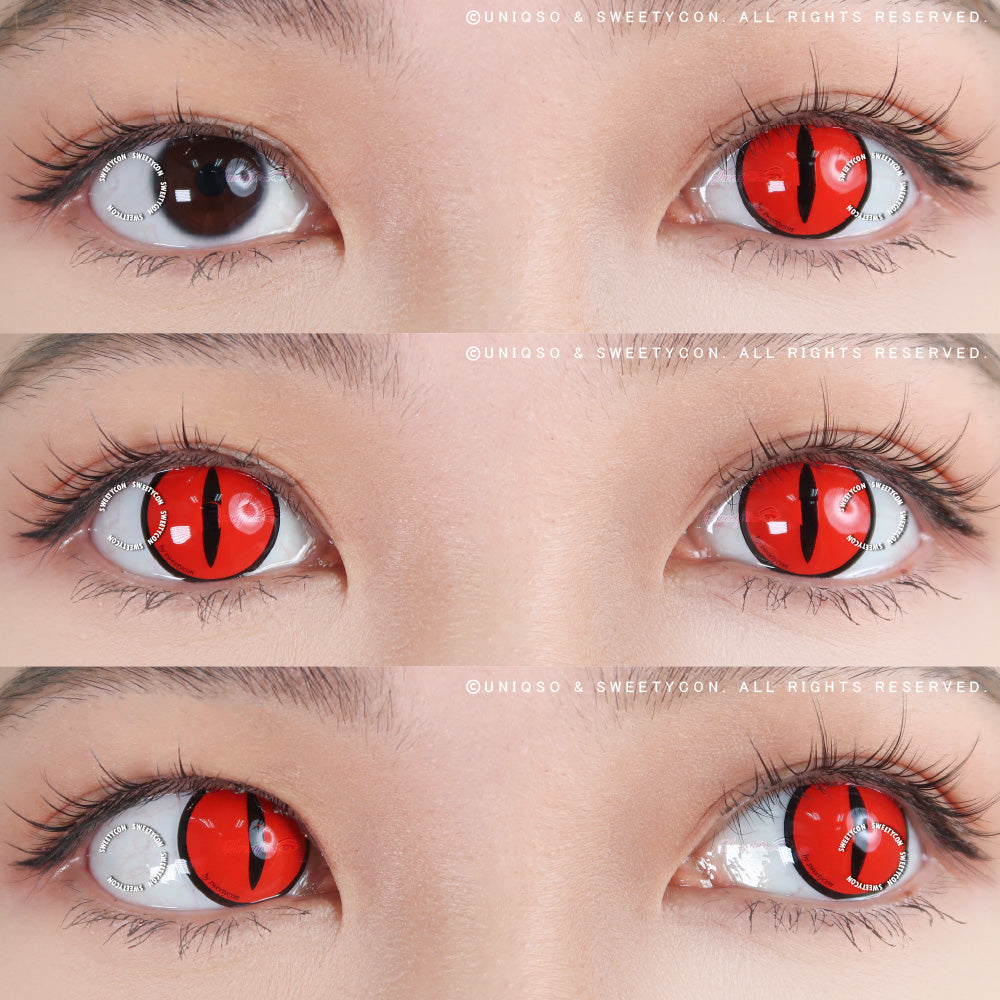 Sweety Crazy Red Demon Eye / Cat Eye (1 lens/pack)-Crazy Contacts-UNIQSO UK