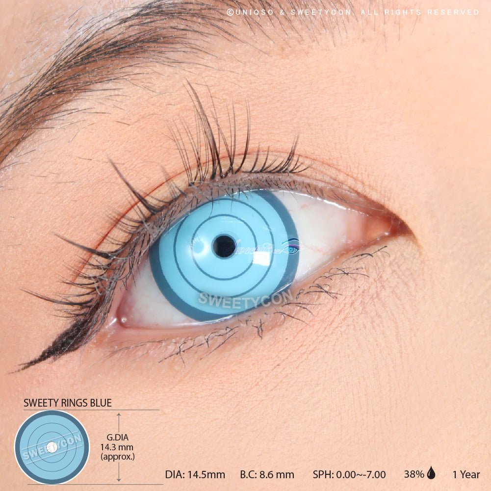 Sweety Crazy Rings Blue (1 lens/pack)-Crazy Contacts-UNIQSO UK