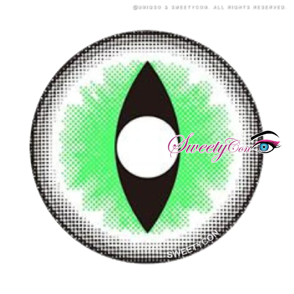 Sweety Crazy Sexy Cat Eye Green (1 lens/pack)-Crazy Contacts-UNIQSO UK