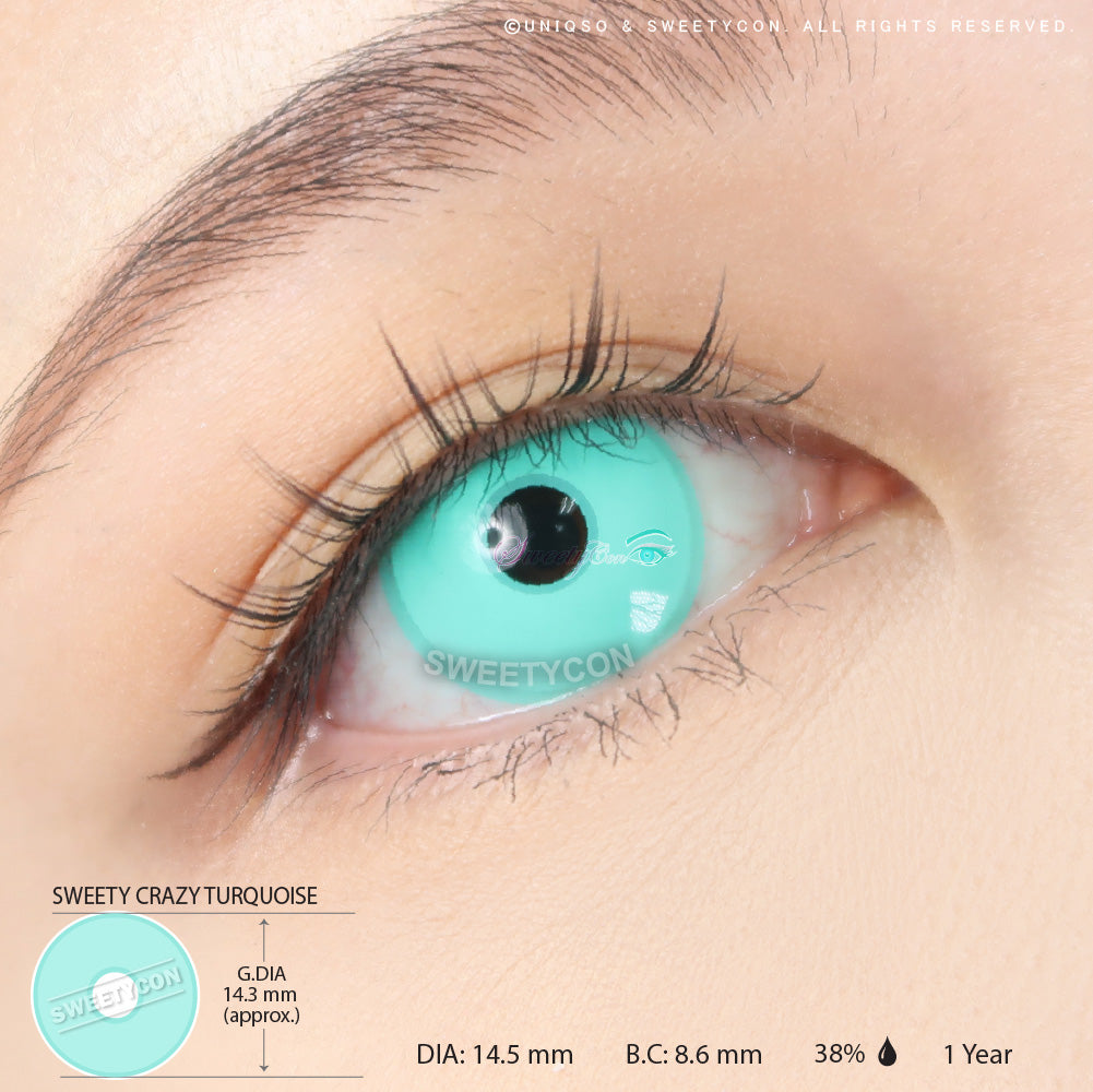 Sweety Crazy Turquoise (1 lens/pack)-Colored Contacts-UNIQSO UK