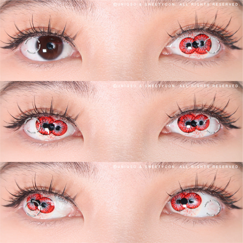 Sweety Crazy Twin Hex Red (1 lens/pack)-Crazy Contacts-UNIQSO UK