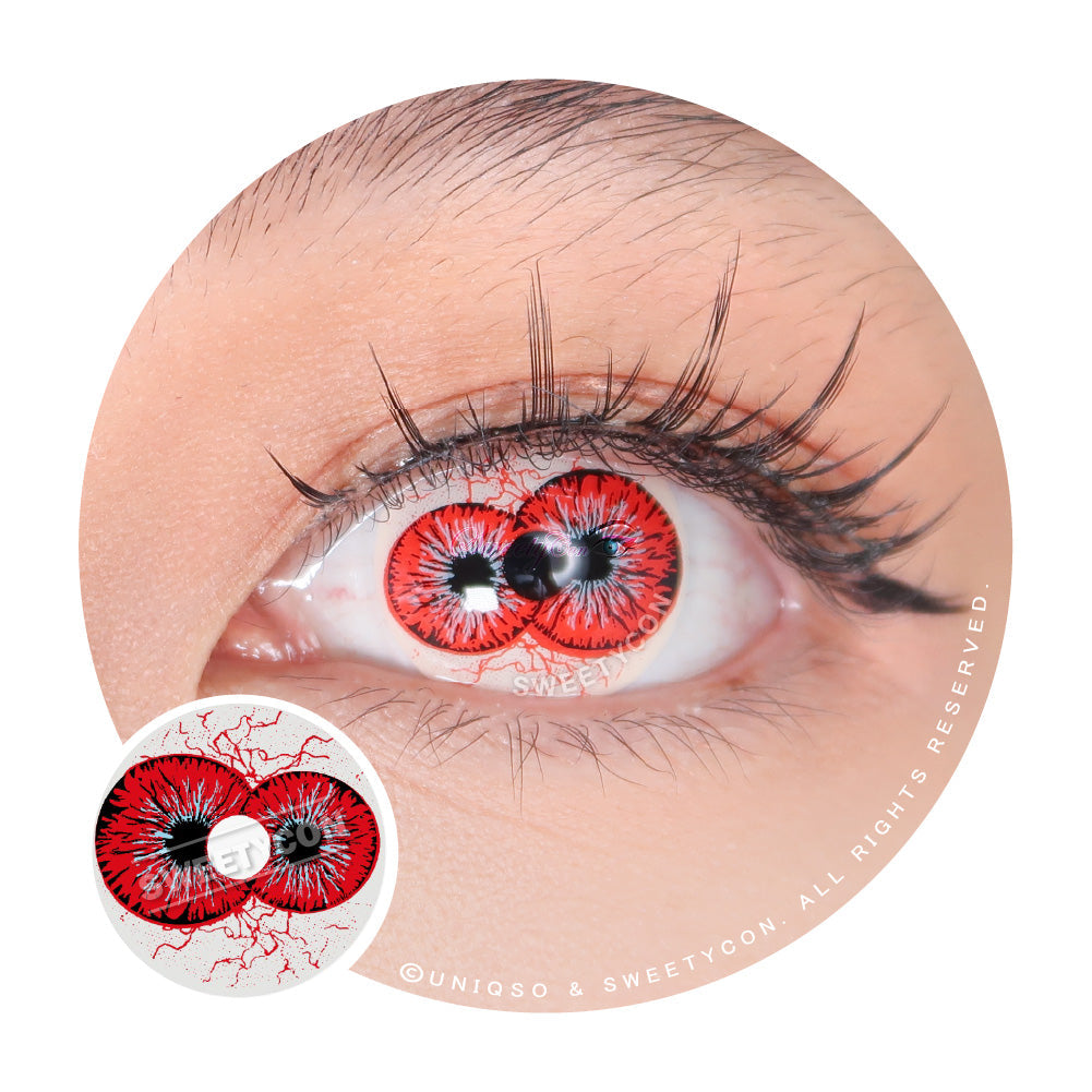 Sweety Crazy Twin Hex Red (1 lens/pack)-Crazy Contacts-UNIQSO UK