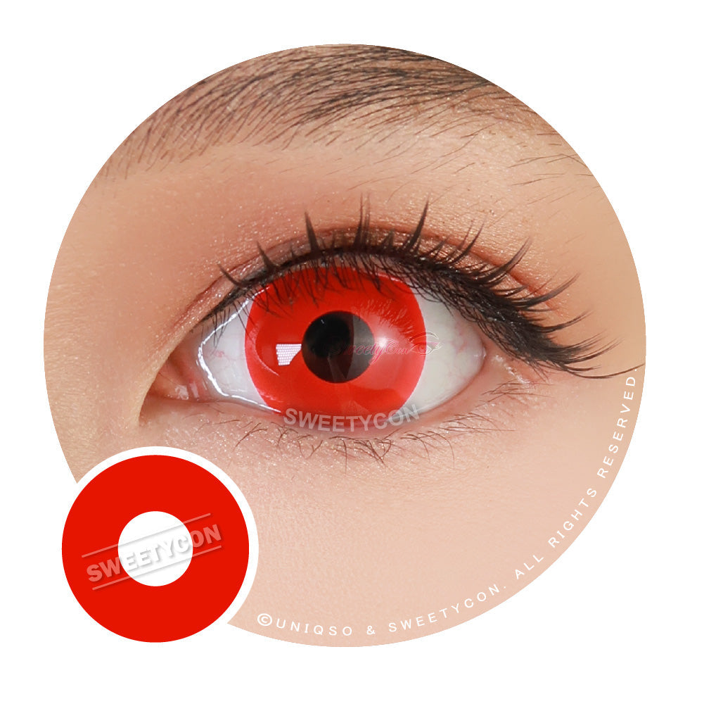 Sweety Crazy UV Glow Red (1 lens/pack)-UV Contacts-UNIQSO UK