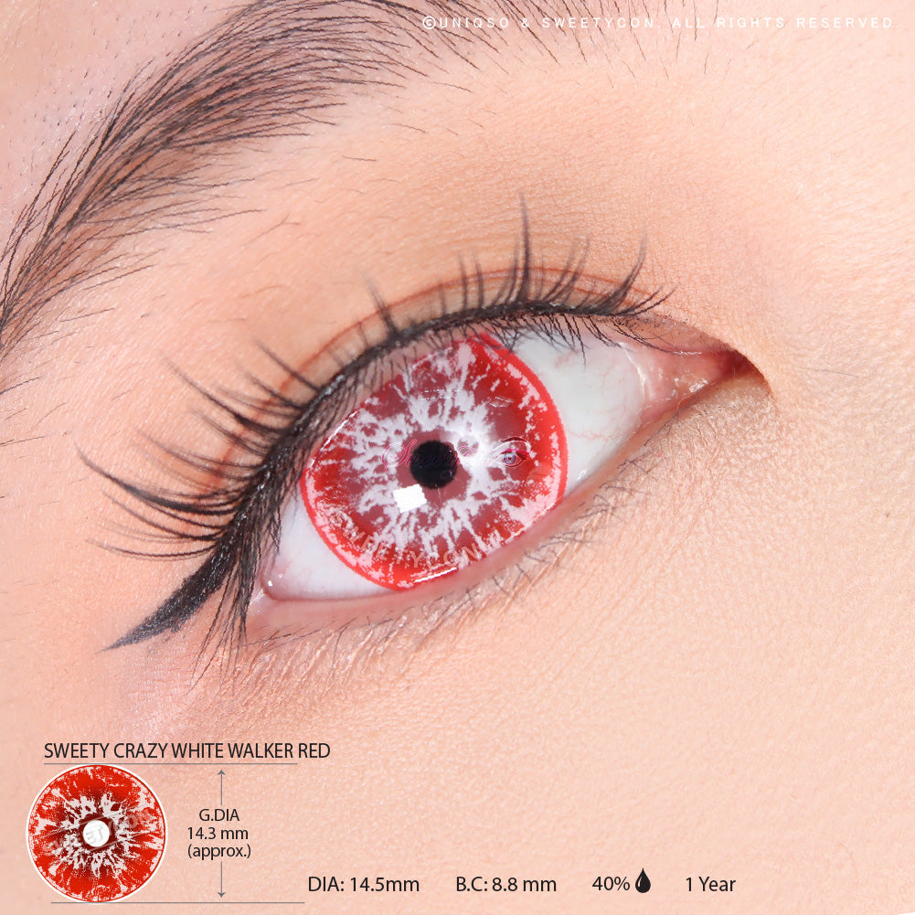 Sweety Crazy White Walker Red (1 lens/pack)-Crazy Contacts-UNIQSO UK