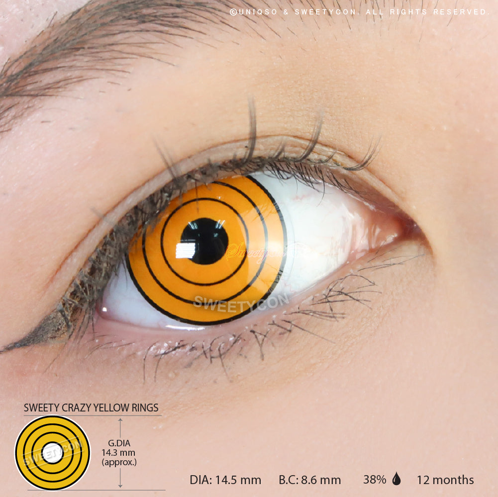 Sweety Crazy Yellow Rings (1 lens/pack)-Crazy Contacts-UNIQSO UK