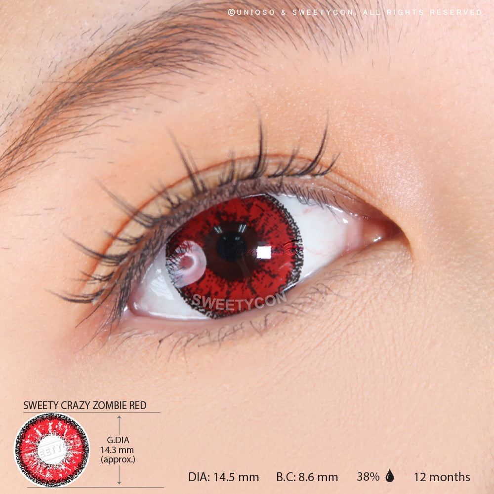 Sweety Crazy Zombie Red (1 lens/pack)-Crazy Contacts-UNIQSO UK