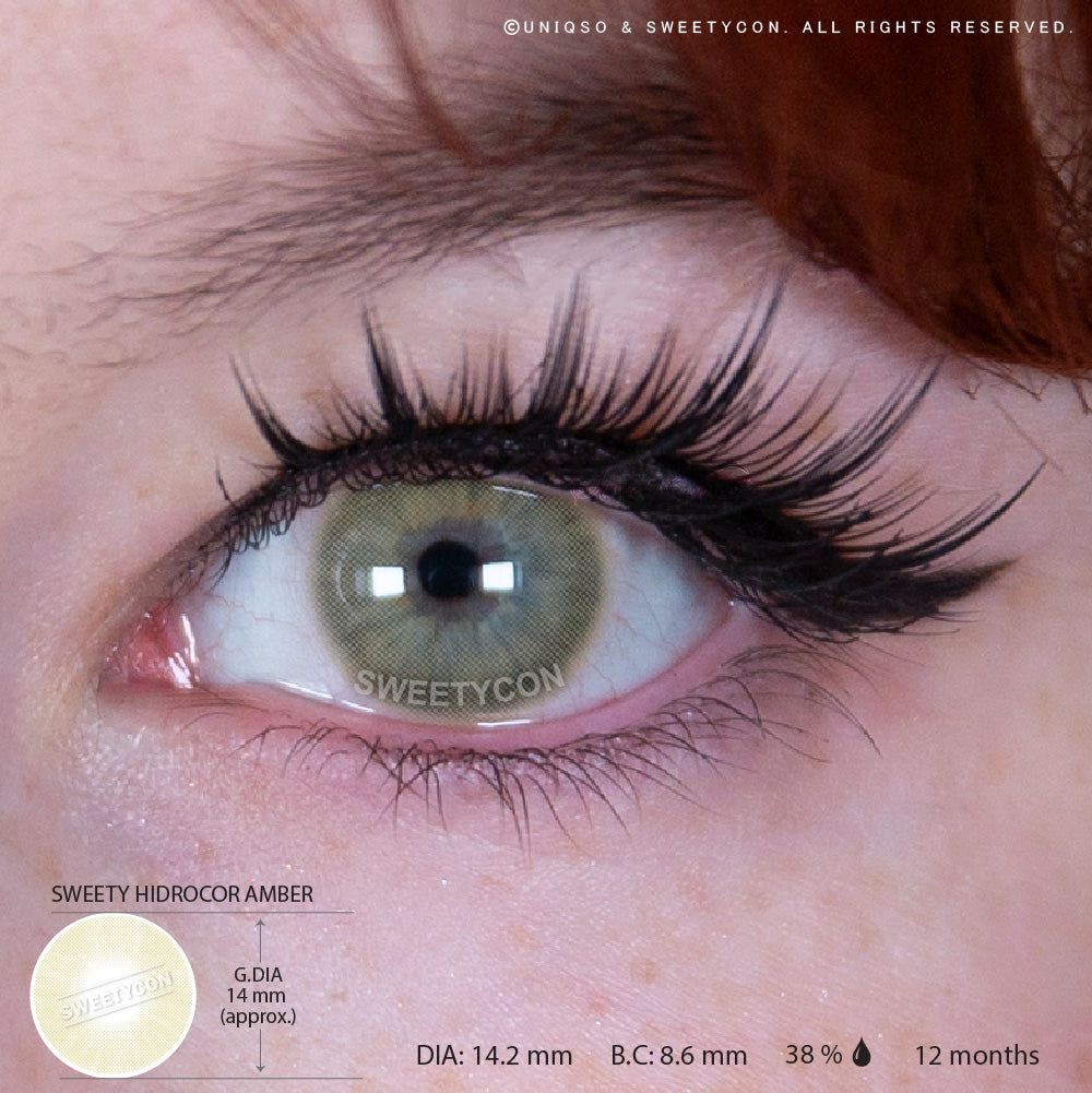 Sweety Hidrocor Amber (1 lens/pack)-Colored Contacts-UNIQSO UK