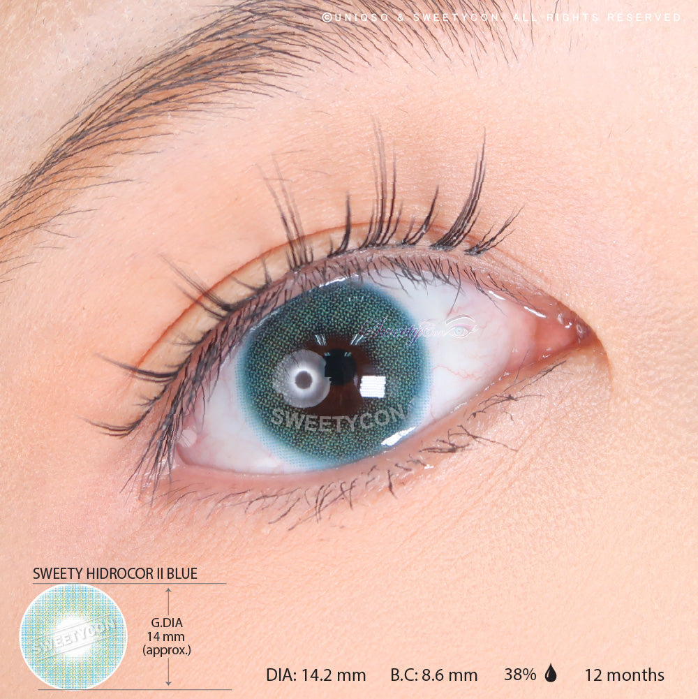 Sweety Hidrocor II Blue (1 lens/pack)-Colored Contacts-UNIQSO UK