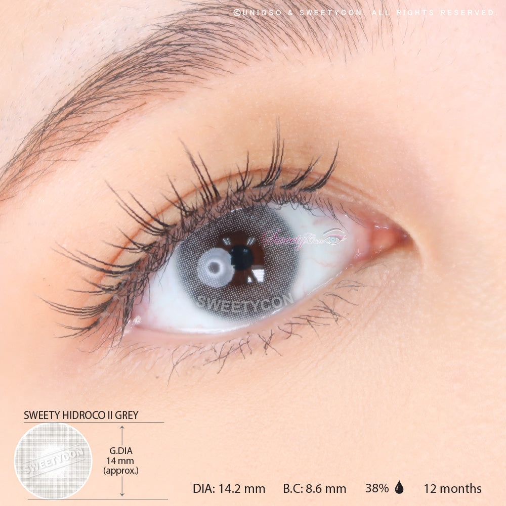 Sweety Hidrocor II Grey (1 lens/pack)-Colored Contacts-UNIQSO UK